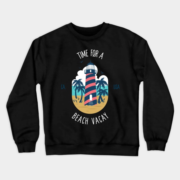 Lighthouse Beach Vacation Ocean Nautical Vacay Sea Crewneck Sweatshirt by Tip Top Tee's